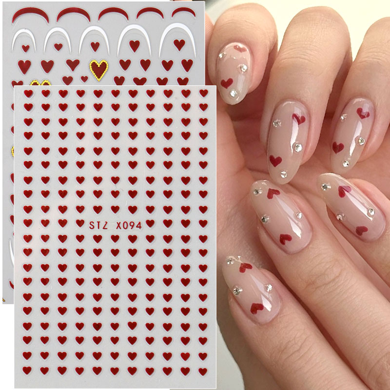 Nail Art Valentines Day - 2 szt. Mini Naklejki na Paznokcie