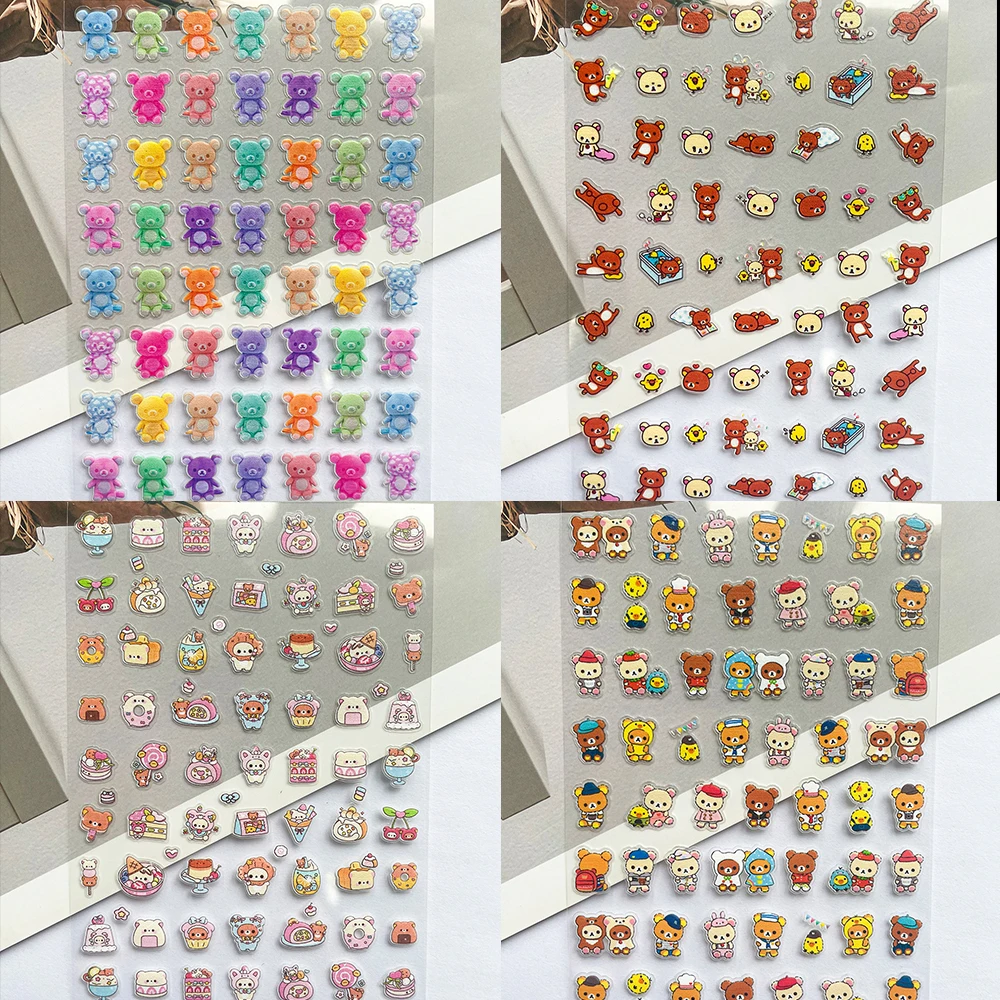 Nail Art Pink - Naklejki PVC Super Mini Różowe Rilakkuma