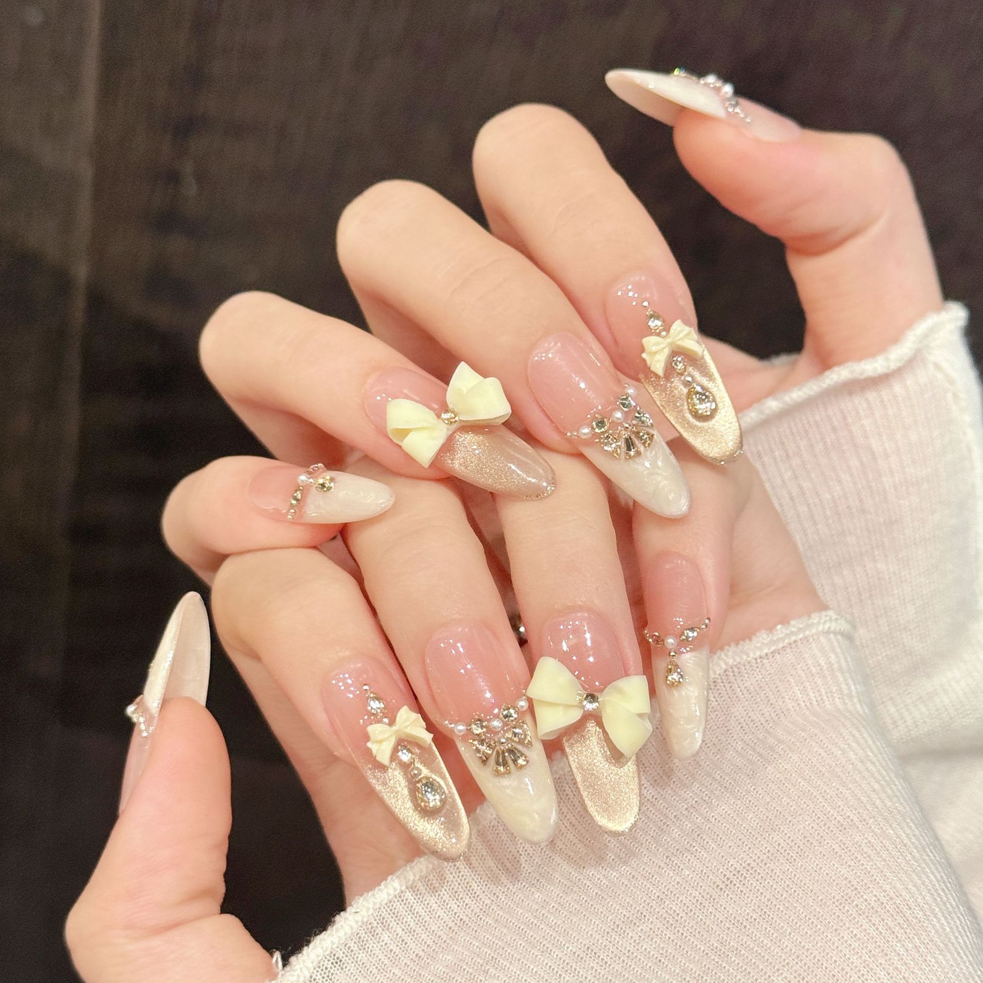Nail Art Press On - 10 szt. Ręcznie Robione Paznokcie Naklejane
