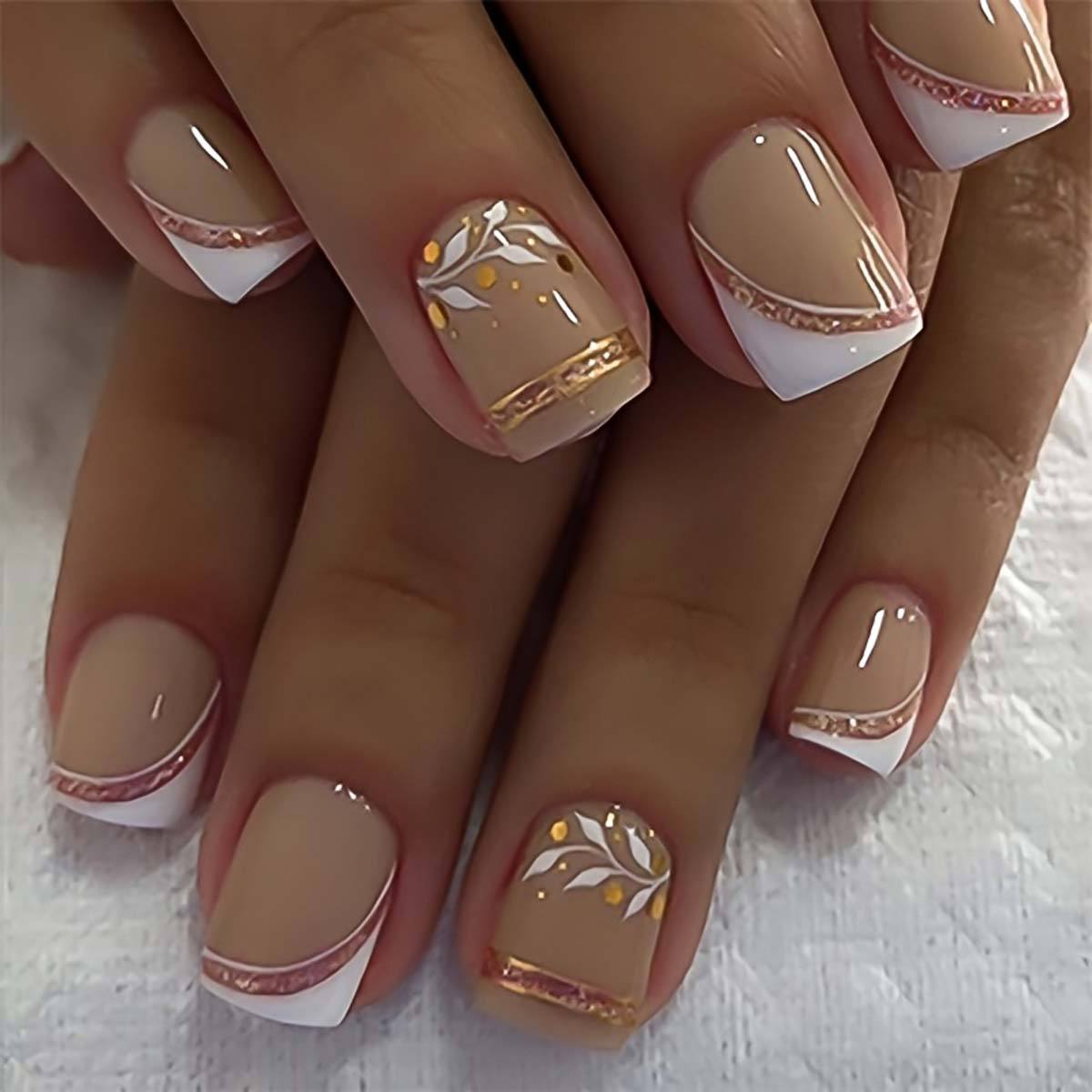 Nail Art Press On - Krótkie, średnie sztuczne paznokcie dla kobiet