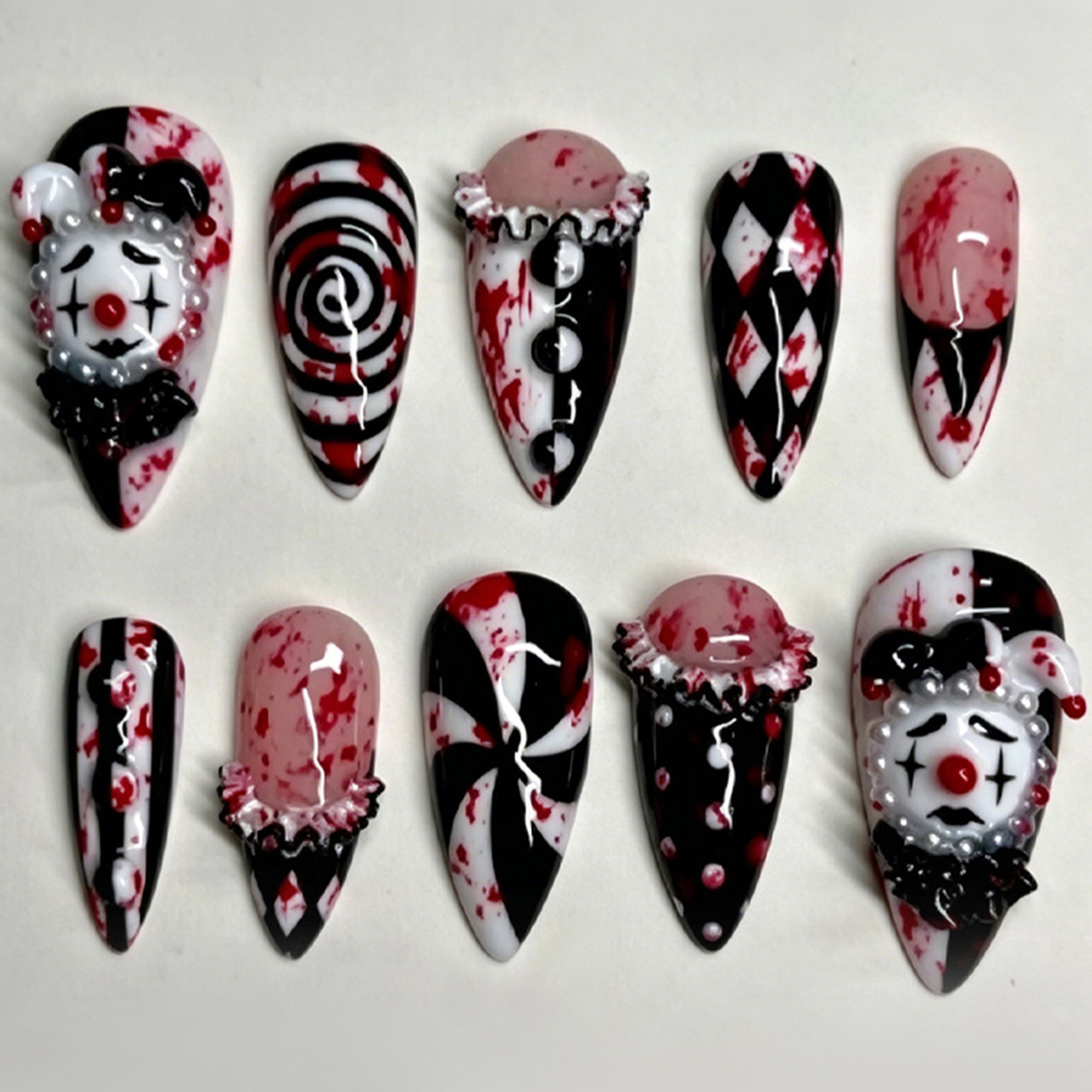 30 szt. zabawnych ciemnych paz – Nail Art Press On recenzja i cena