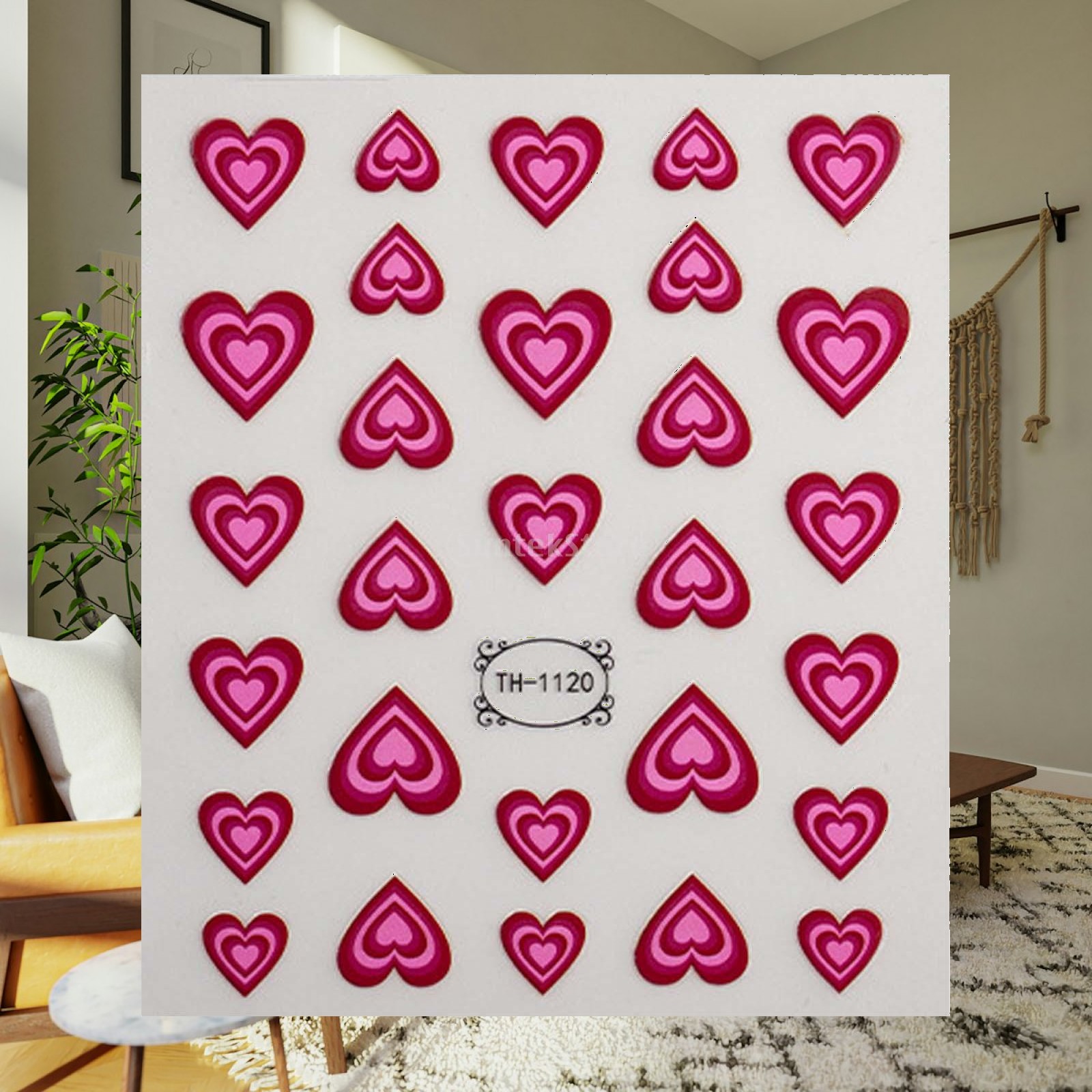 Naklejki 3D w kształcie serca  – Nail Art Valentines Day recenzja i cena