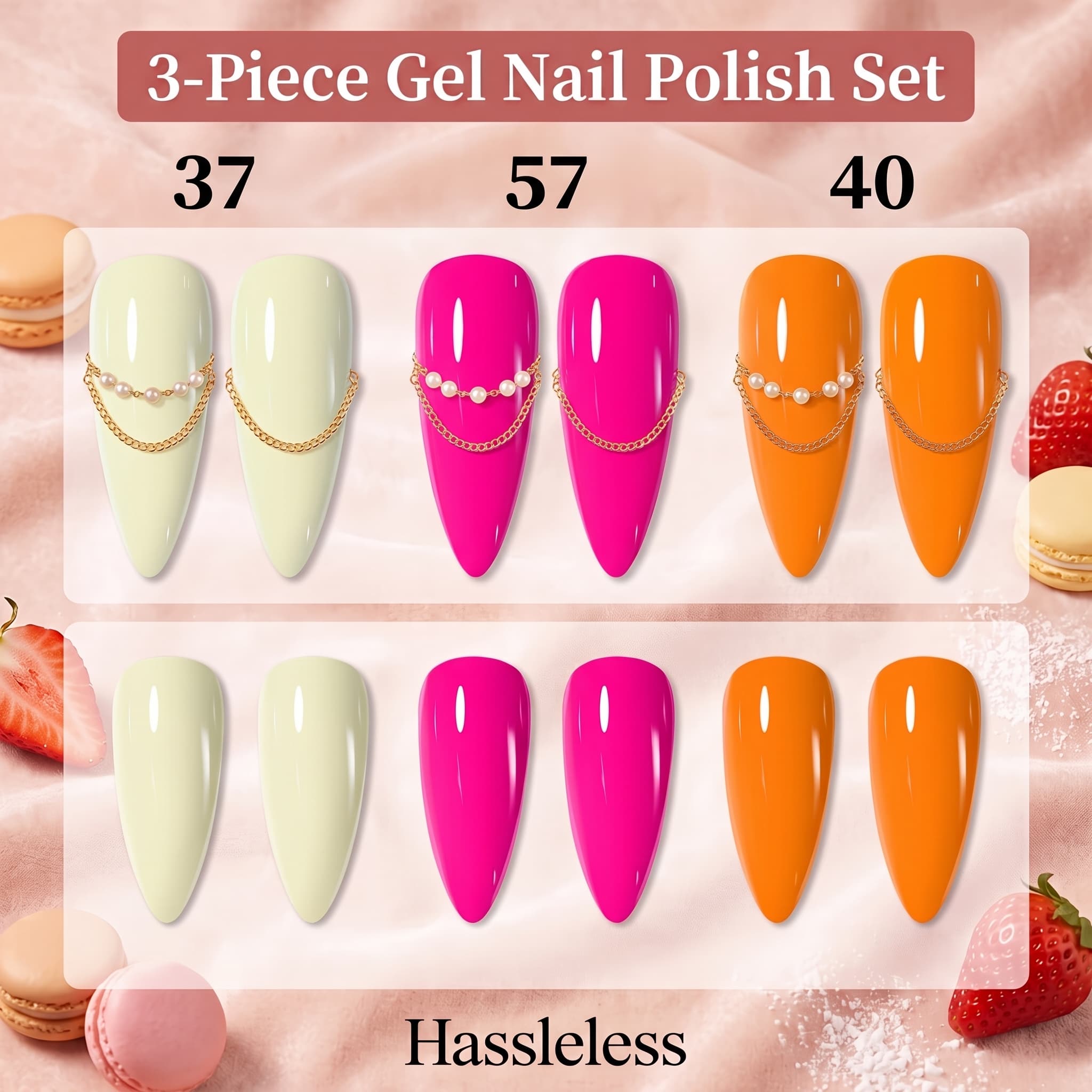 Zestaw 3 lakierów żelowych do  – Nail Art Orange recenzja i cena