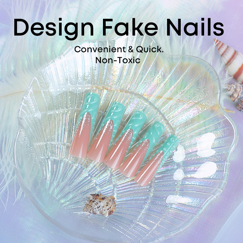 24szt 3D Water Drop Fake Nail  – Nail Art Pink recenzja i cena
