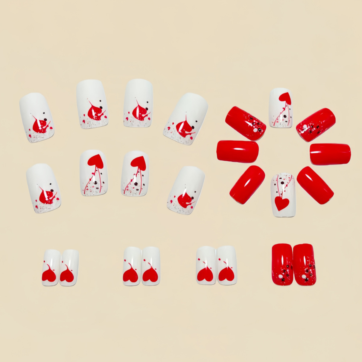Krótkie średniej długości sztu – Nail Art Press On recenzja i cena