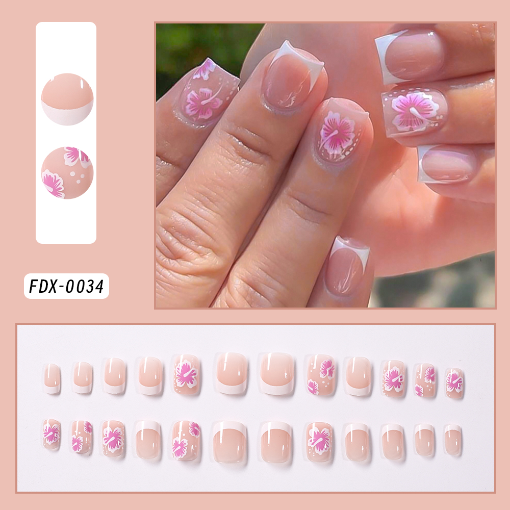 24 szt. Francuski kwiat sztucz – Nail Art Press On recenzja i cena