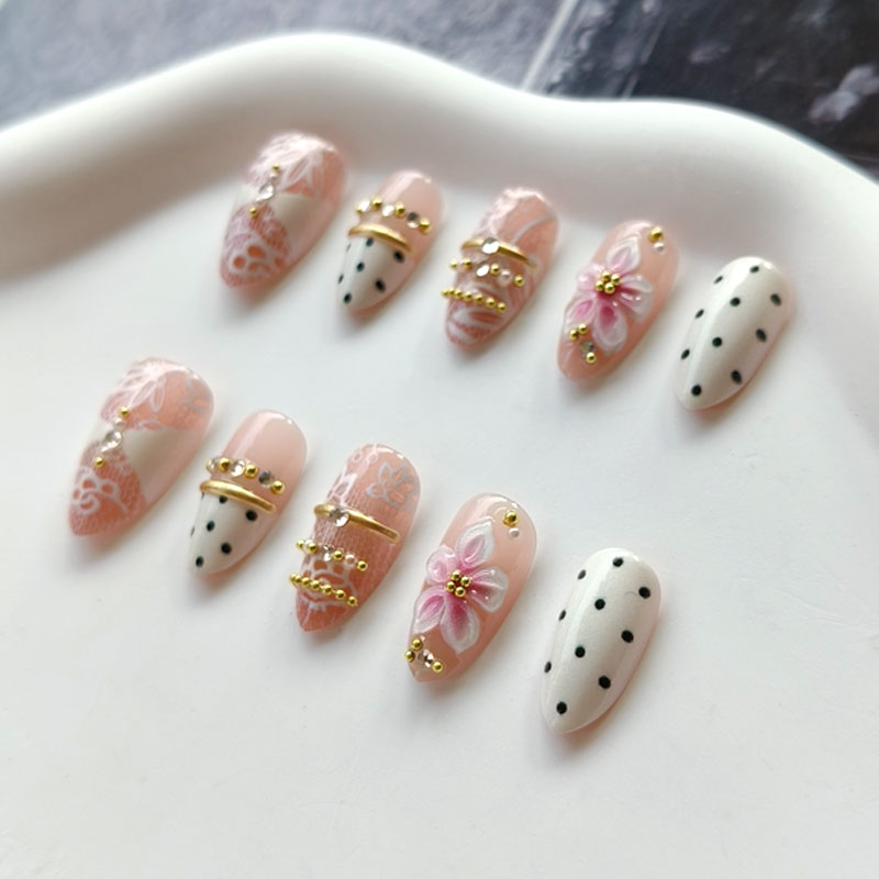 10 sztuk – luksusowe, białe, k – Nail Art Press On recenzja i cena